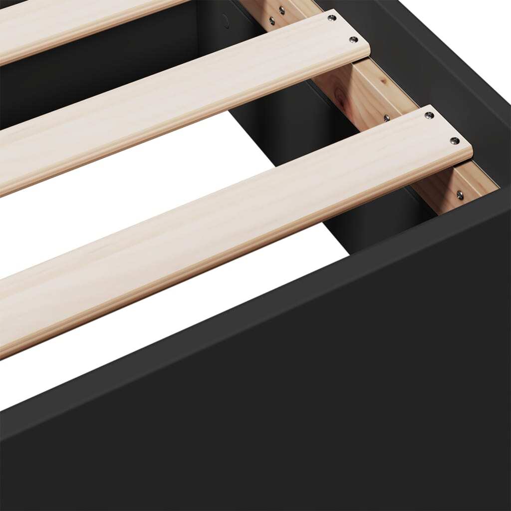Bed Frame with Drawers without Mattress Black 180x200 cm Super King