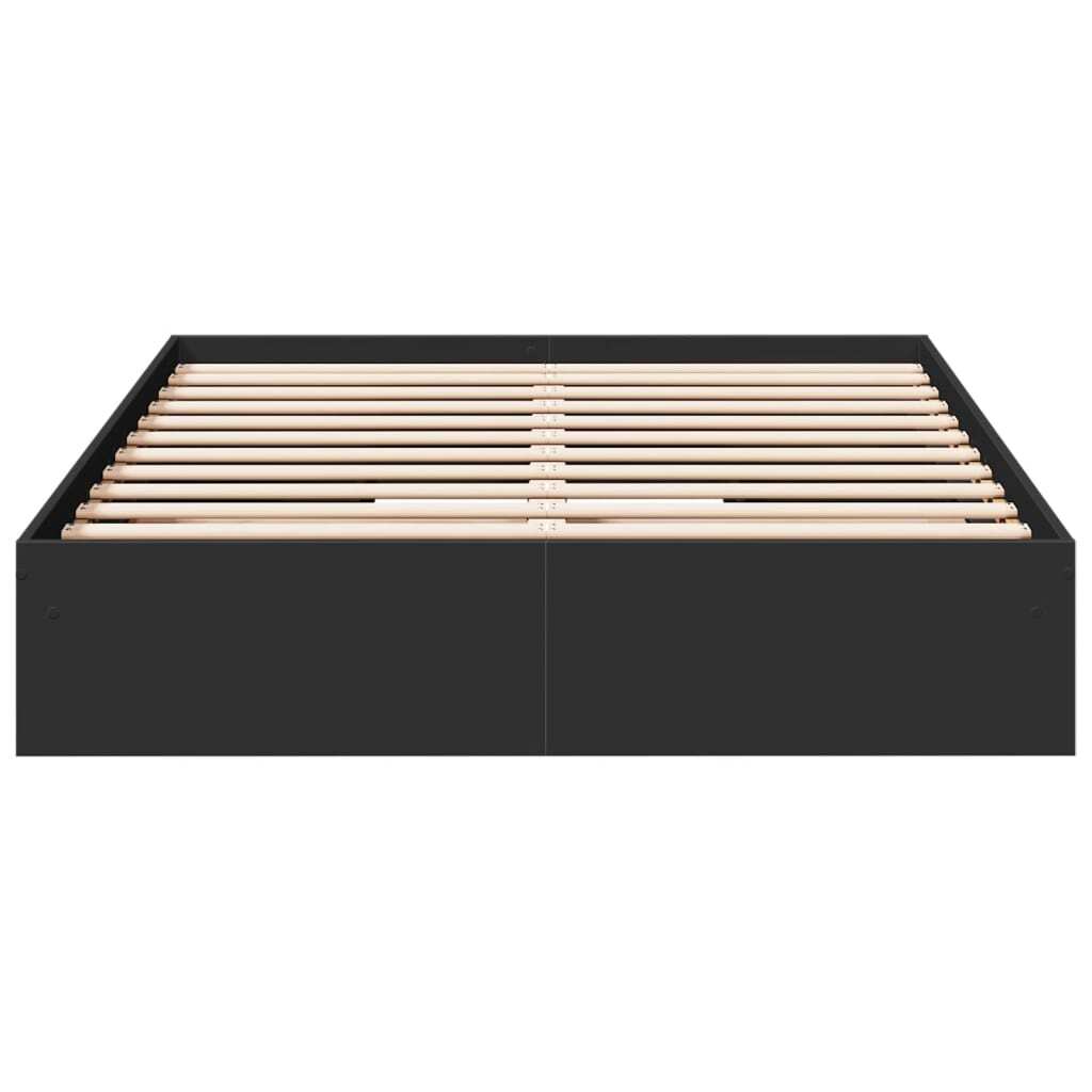 Bed Frame with Drawers without Mattress Black 140x200 cm