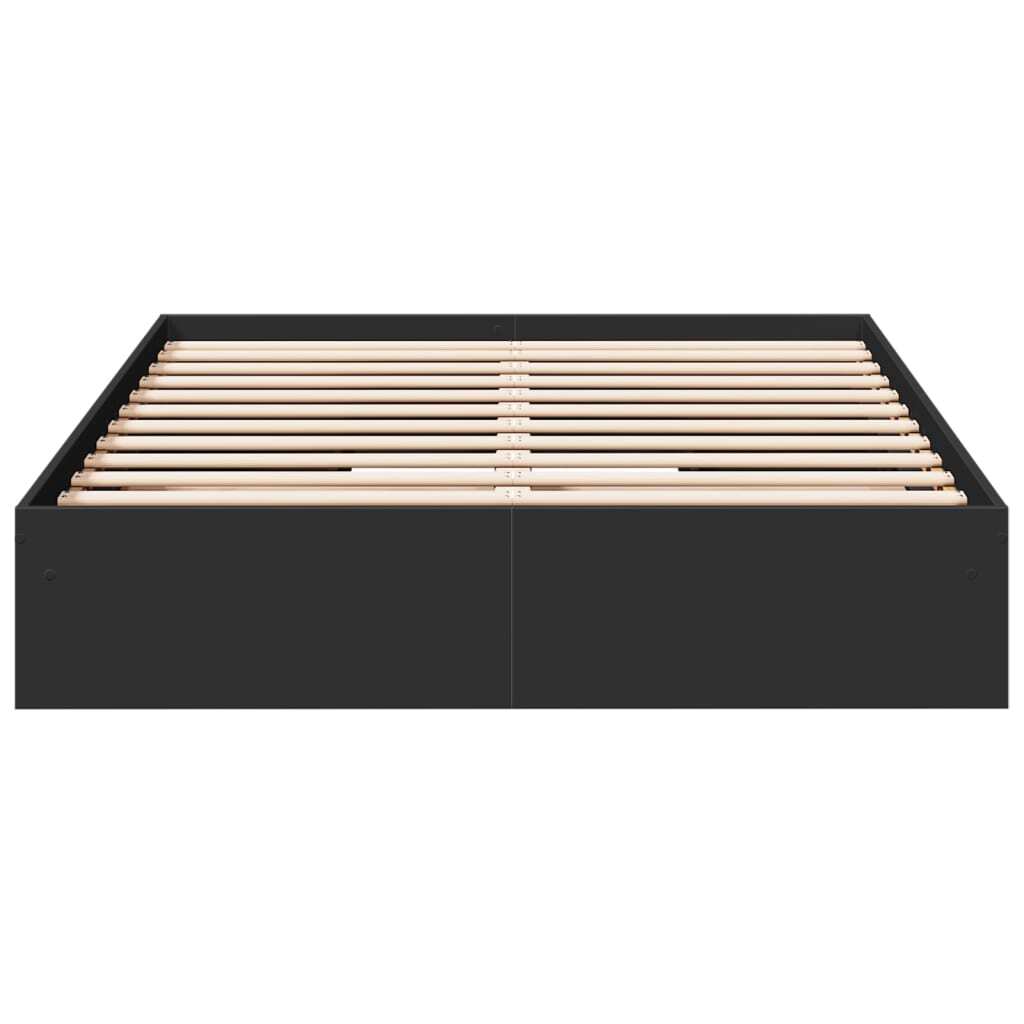Bed Frame with Drawers without Mattress Black 140x190 cm