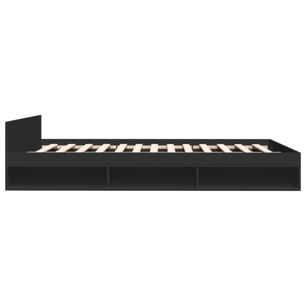 Bed Frame with Drawers without Mattress Black 140x200 cm