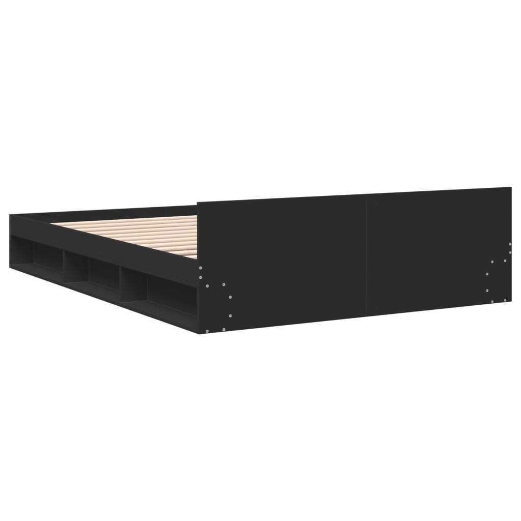 Bed Frame with Drawers without Mattress Black 140x200 cm
