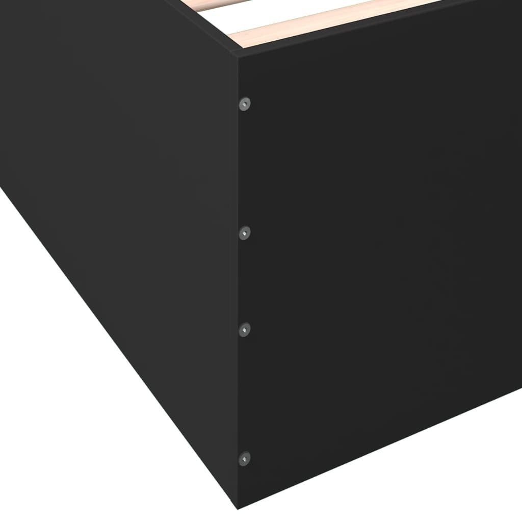 Bed Frame without Mattress Black 150x200 cm King Size