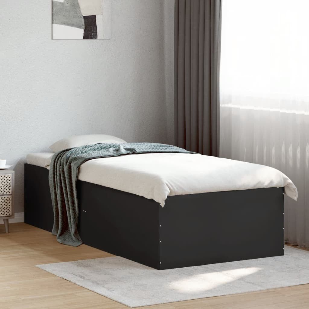 Bed Frame without Mattress Black 75x190 cm Small Single