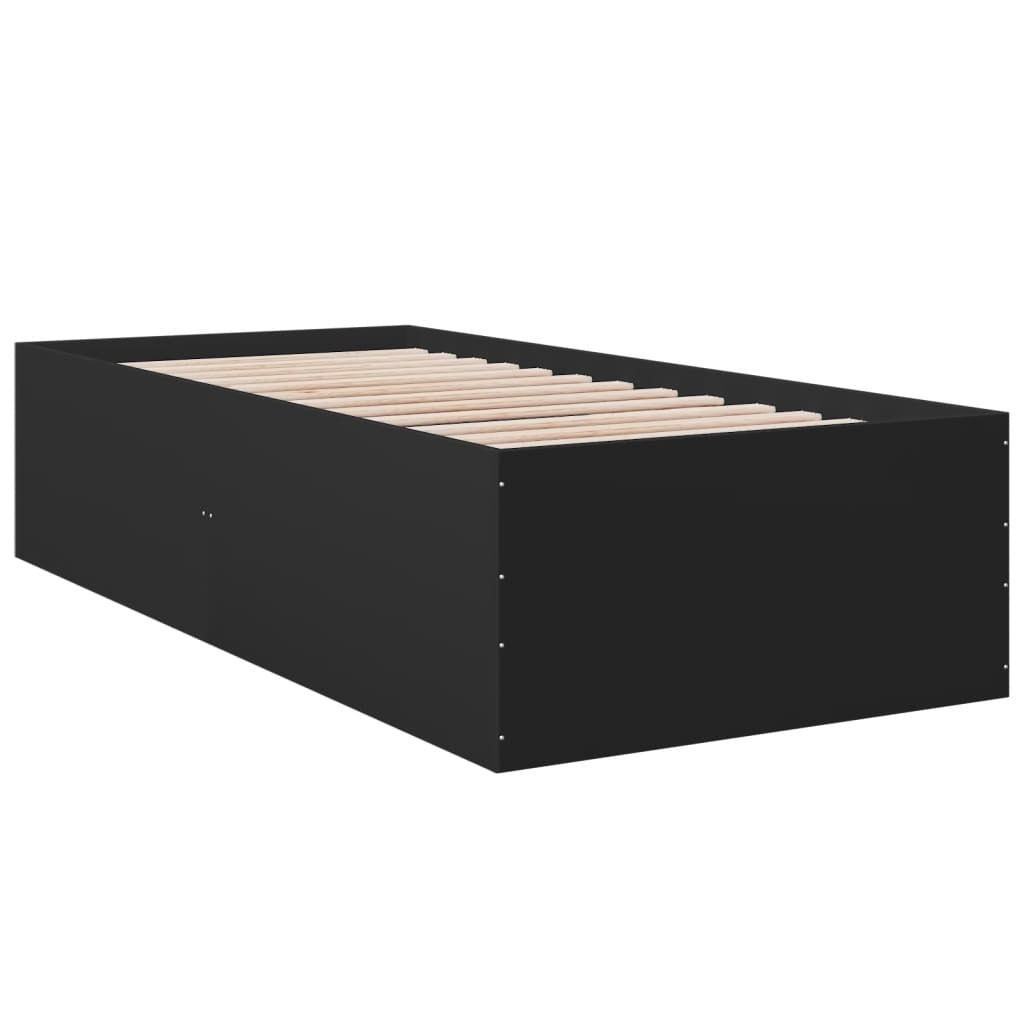 Bed Frame without Mattress Black 75x190 cm Small Single