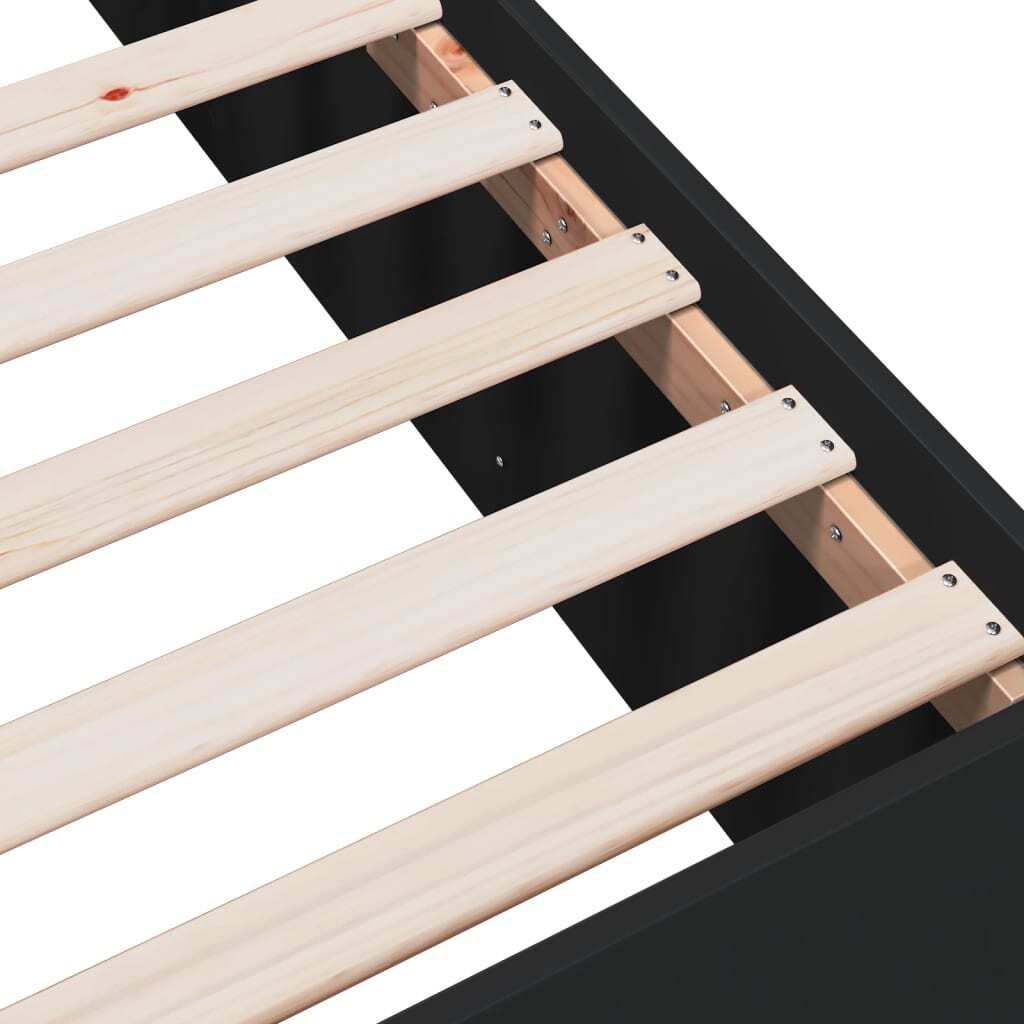 Bed Frame without Mattress Black 75x190 cm Small Single