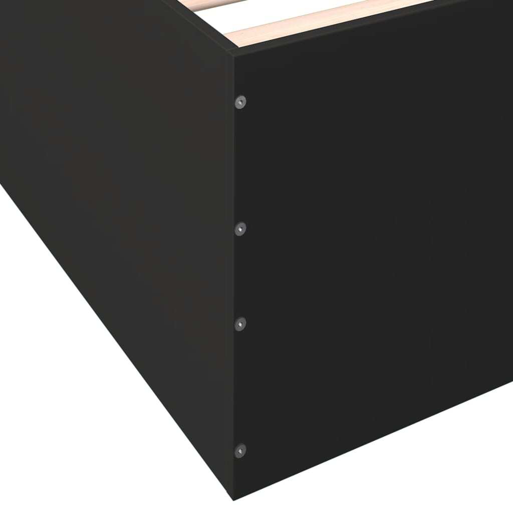 Bed Frame without Mattress Black 75x190 cm Small Single