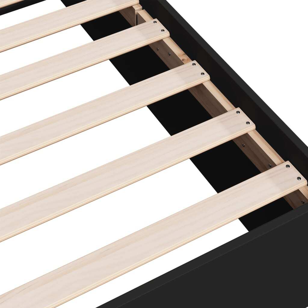 Bed Frame without Mattress Black 135x190 cm Double