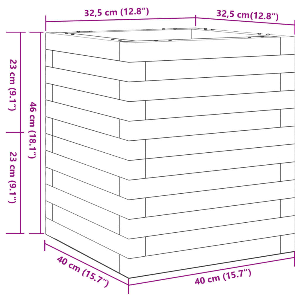 Garden Planter 40x40x46 cm Impregnated Wood Pine