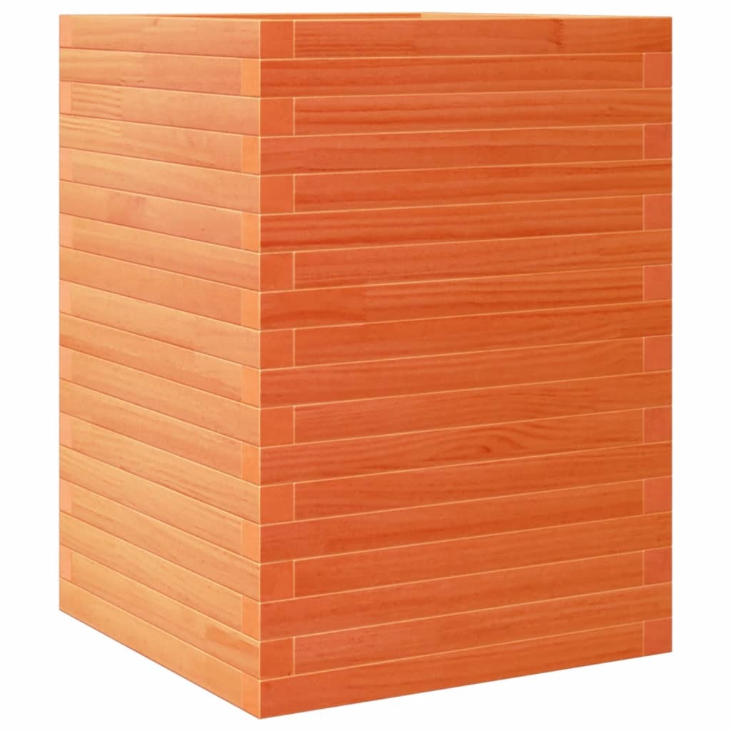 Garden Planter Wax Brown 50x50x68.5 cm Solid Wood Pine