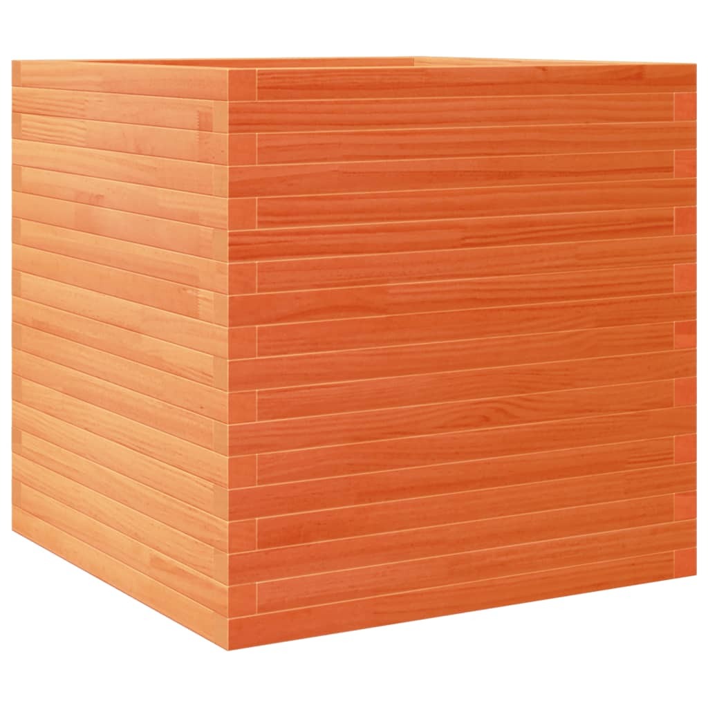 Garden Planter Wax Brown 70x70x68.5 cm Solid Wood Pine