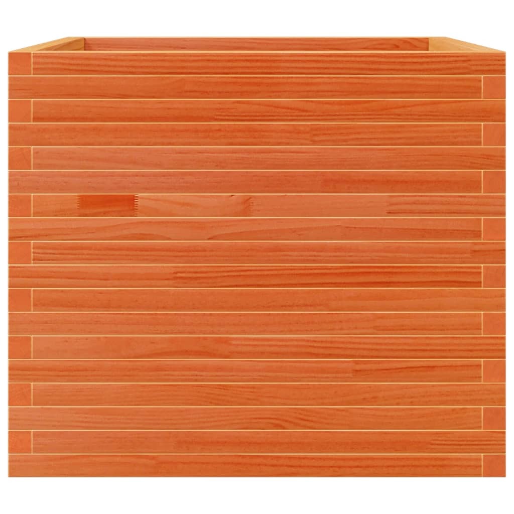 Garden Planter Wax Brown 80x80x68.5 cm Solid Wood Pine