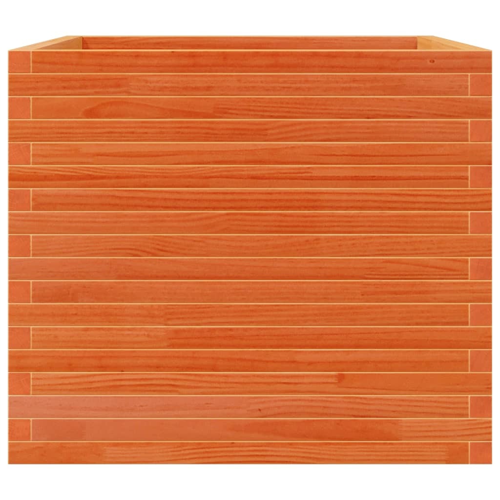 Garden Planter Wax Brown 80x80x68.5 cm Solid Wood Pine