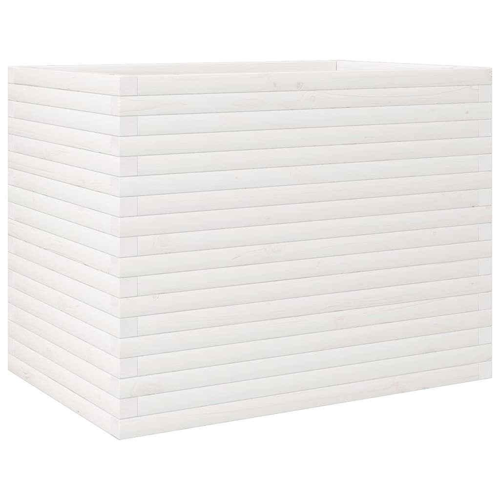 Garden Planter White 90x60x68.5 cm Solid Wood Pine