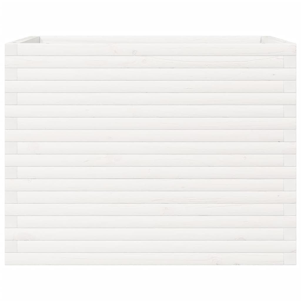 Garden Planter White 90x60x68.5 cm Solid Wood Pine