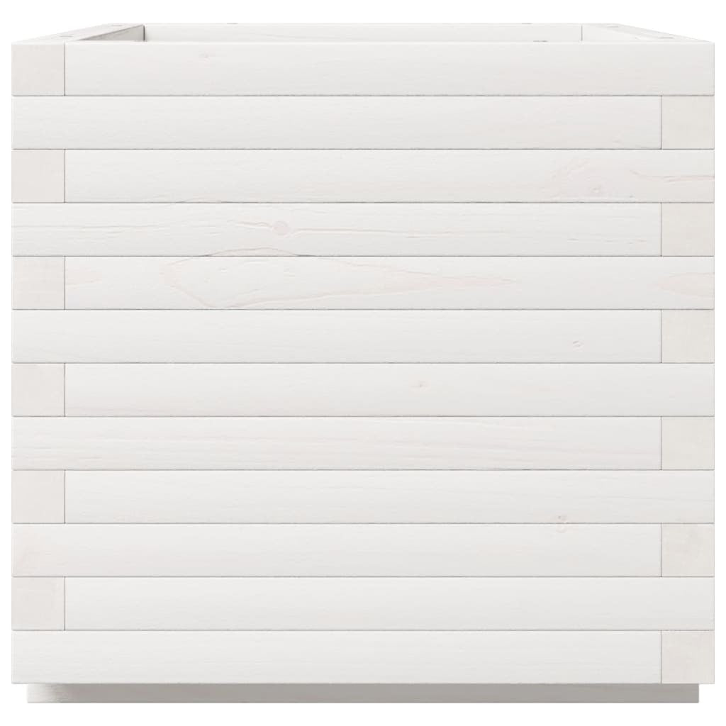 Garden Planter White 50x50x49.5 cm Solid Wood Pine