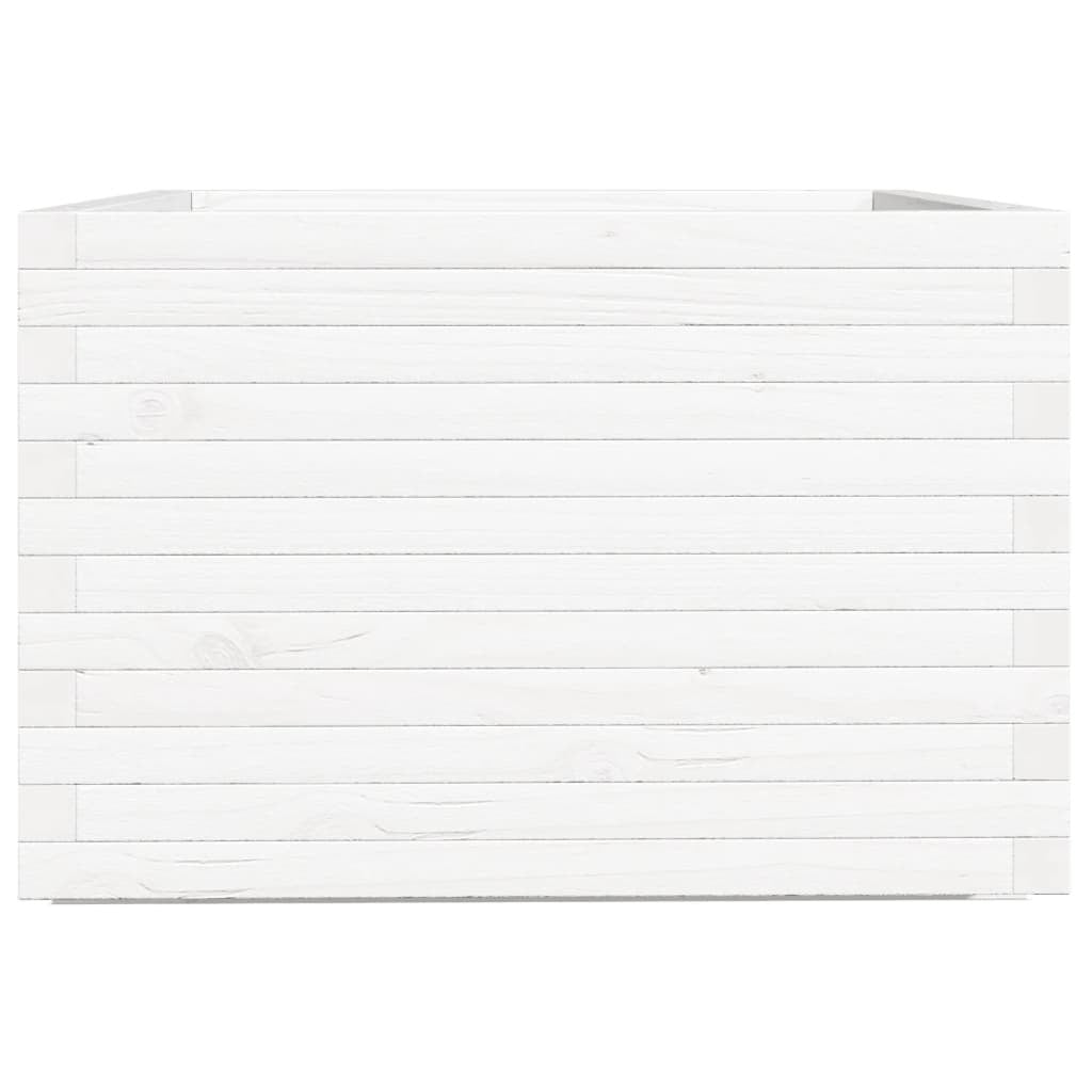 Garden Planter White 70x70x49.5 cm Solid Wood Pine