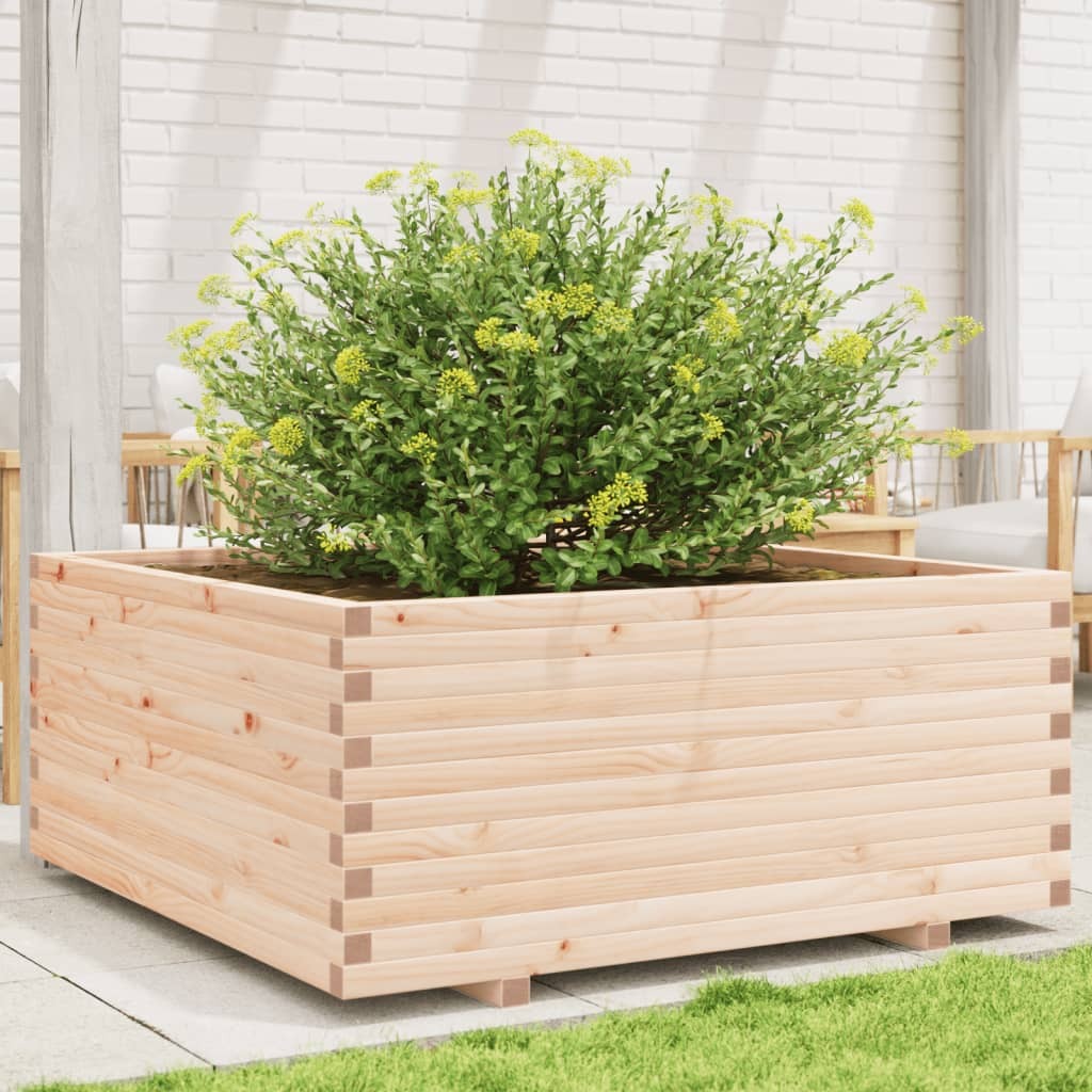 Garden Planter 110x110x49.5 cm Solid Wood Pine