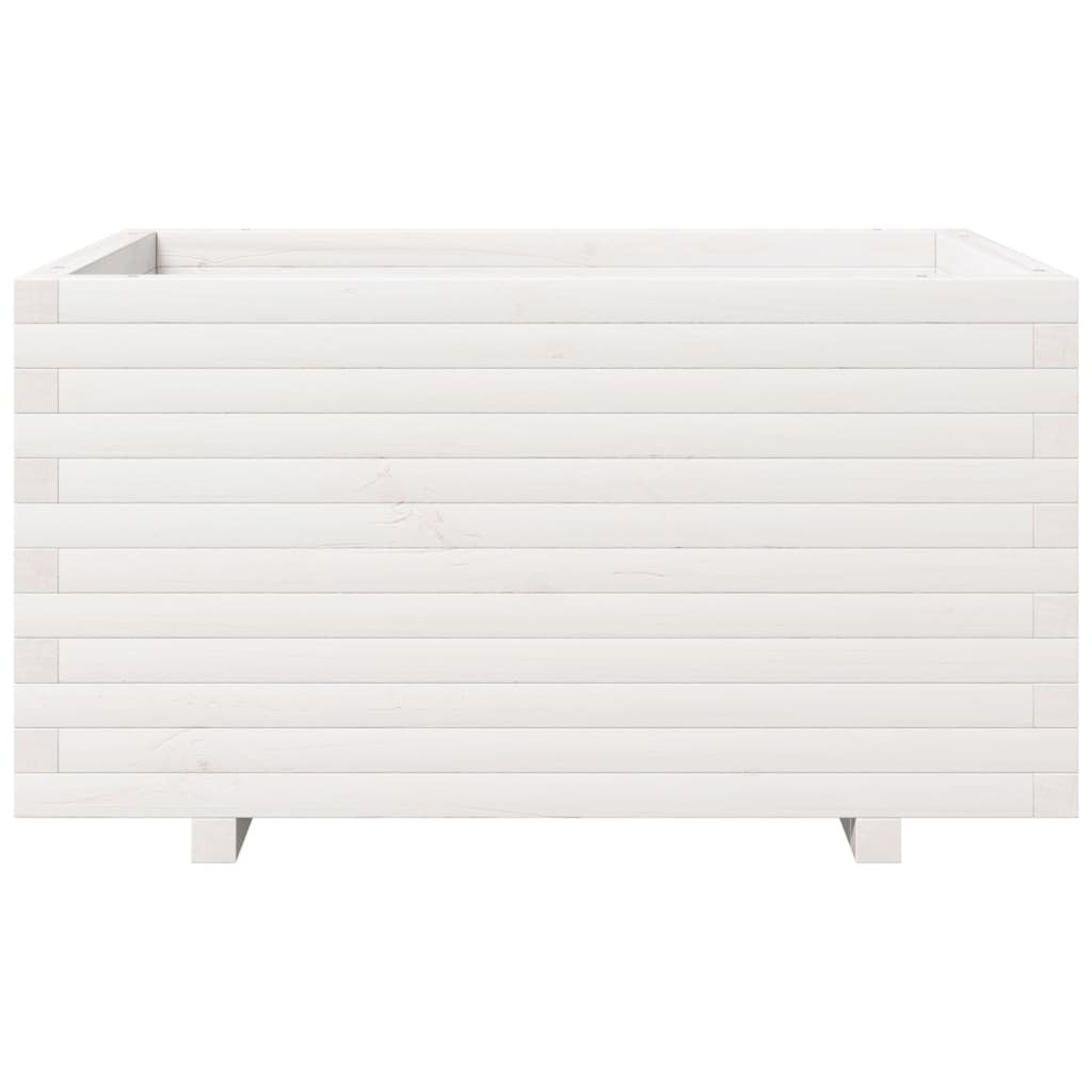 Garden Planter White 90x60x49.5 cm Solid Wood Pine