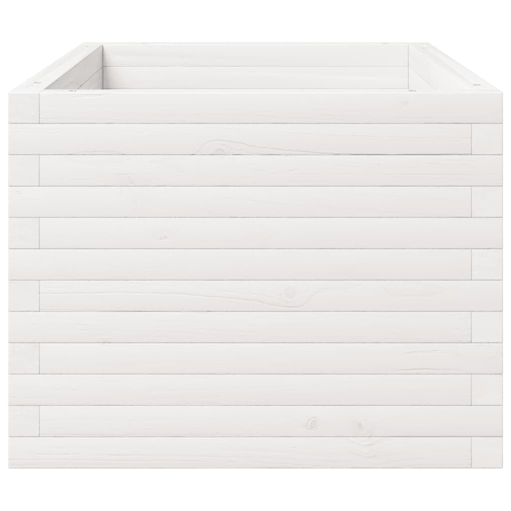 Garden Planter White 90x60x49.5 cm Solid Wood Pine