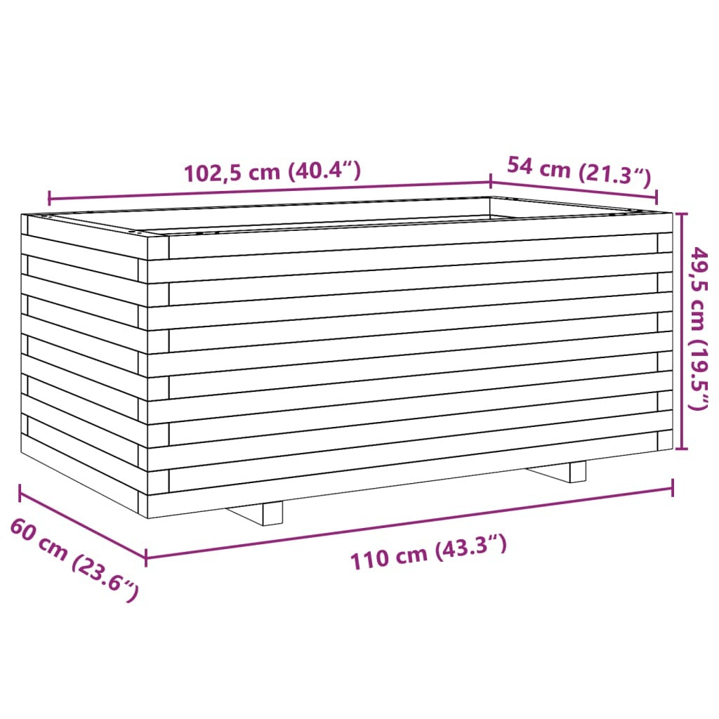 Garden Planter 110x60x49.5 cm Solid Wood Douglas