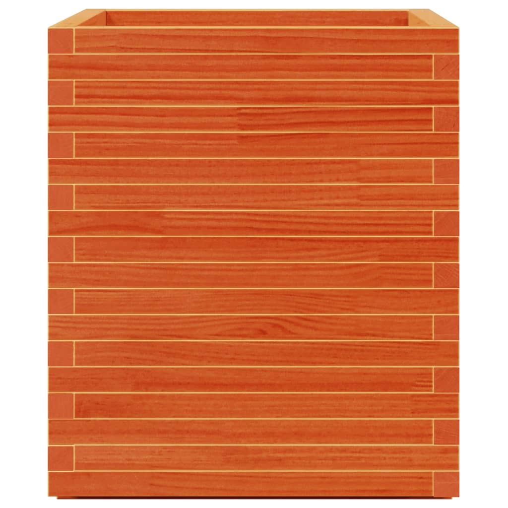 Garden Planter Wax Brown 60x60x72.5 cm Solid Wood Pine