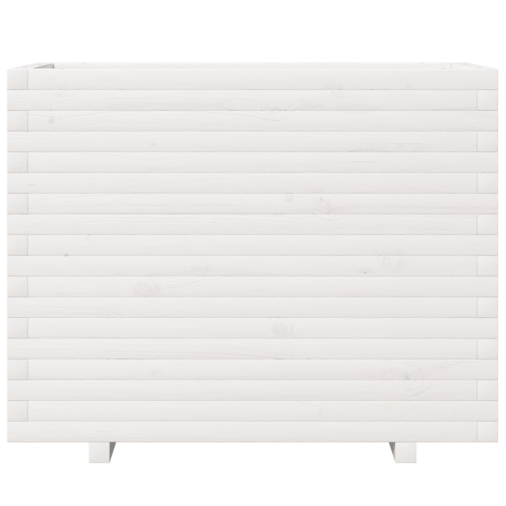 Garden Planter White 90x40x72.5 cm Solid Wood Pine