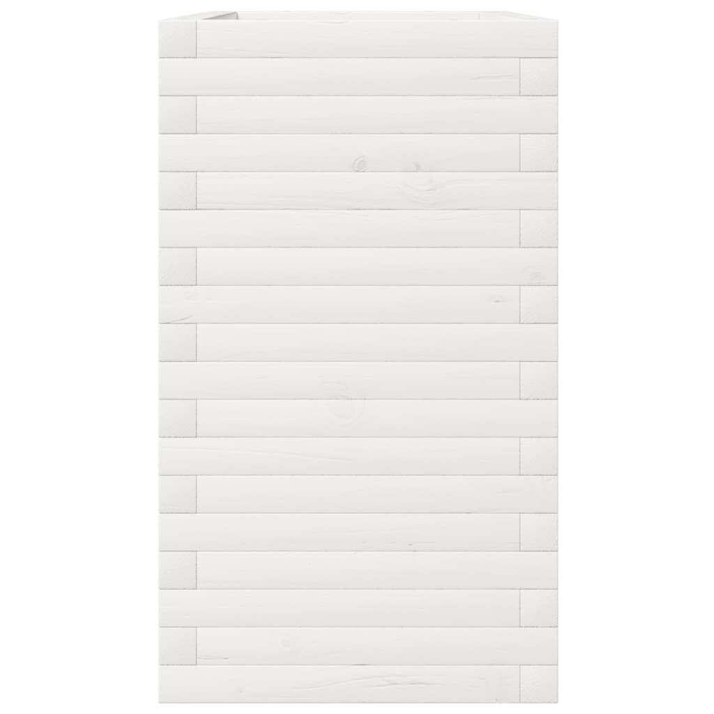 Garden Planter White 90x40x72.5 cm Solid Wood Pine
