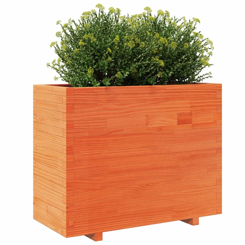 Garden Planter Wax Brown 90x40x72.5 cm Solid Wood Pine