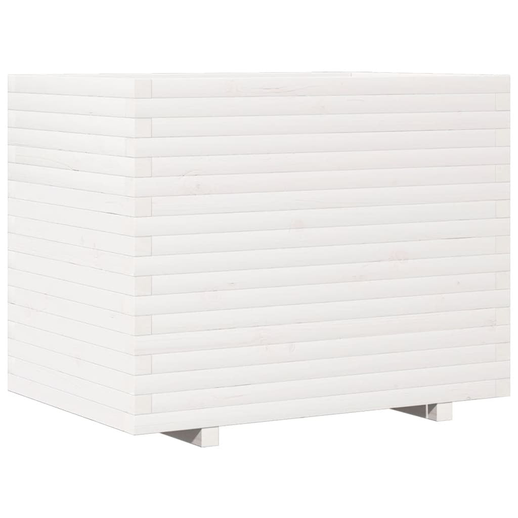 Garden Planter White 90x60x72.5 cm Solid Wood Pine