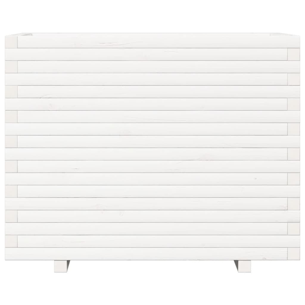 Garden Planter White 90x60x72.5 cm Solid Wood Pine
