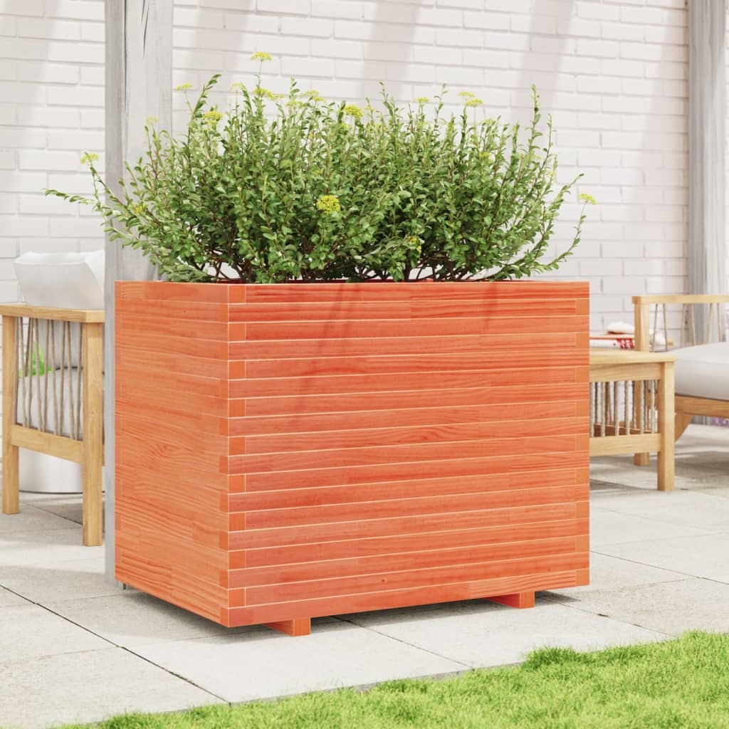 Garden Planter Wax Brown 90x60x72.5 cm Solid Wood Pine