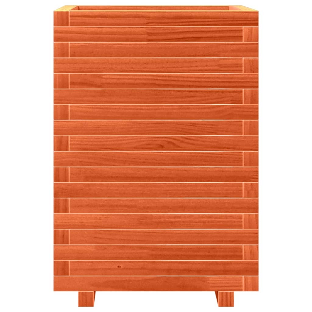 Garden Planter Wax Brown 50x50x72 cm Solid Wood Pine