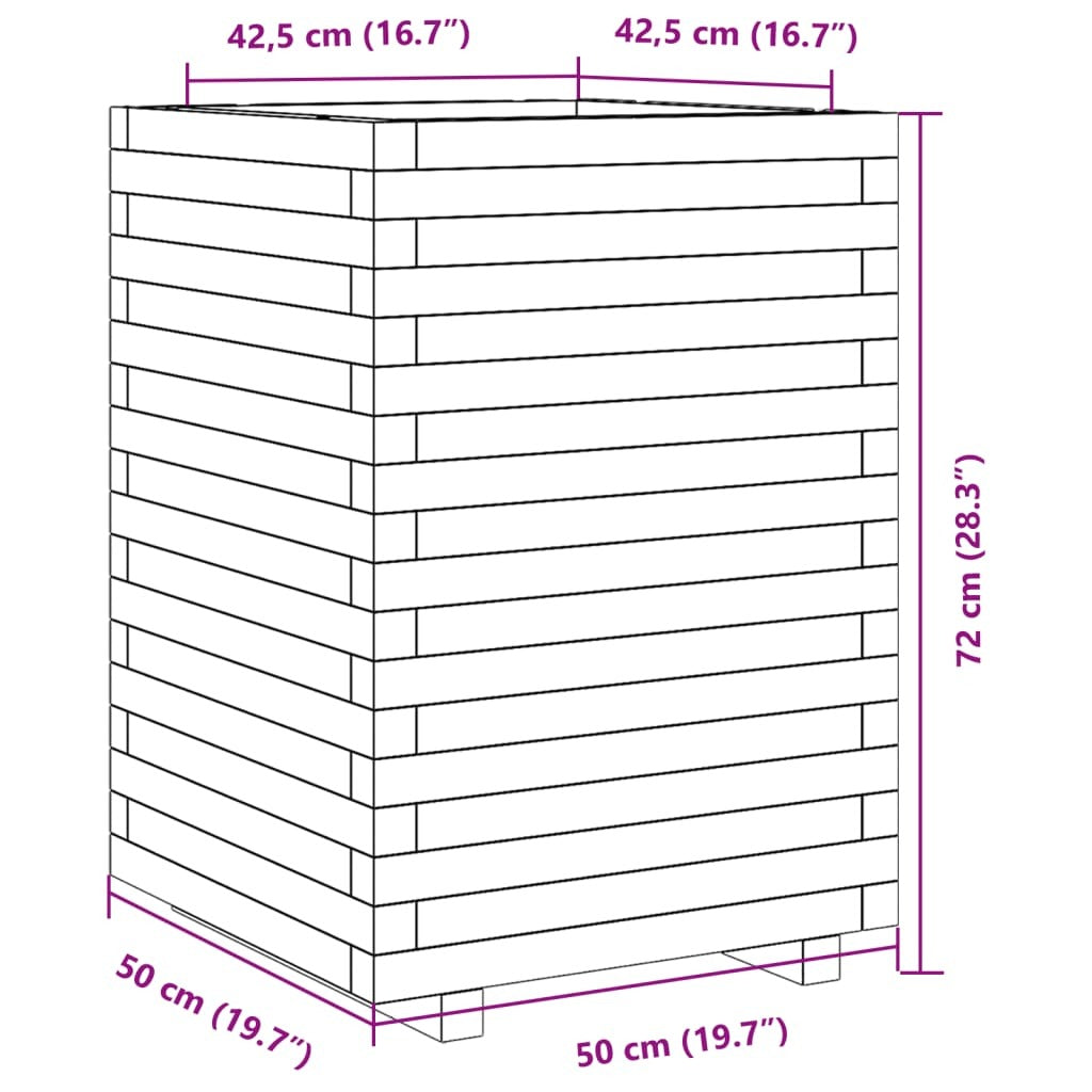 Garden Planter 50x50x72 cm Solid Wood Douglas