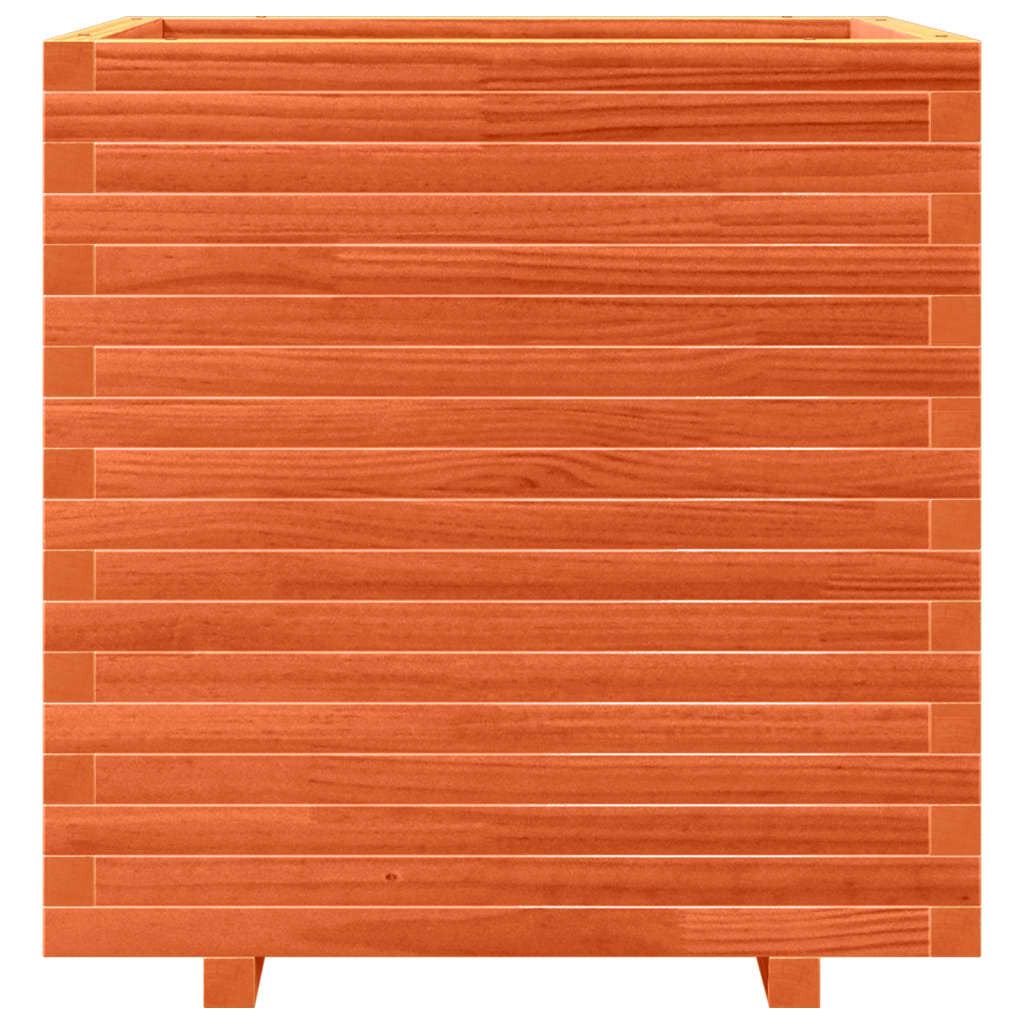 Garden Planter Wax Brown 70x70x72 cm Solid Wood Pine