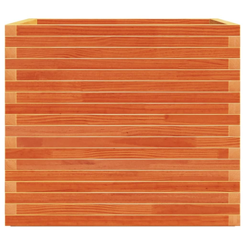 Garden Planter Wax Brown 80x80x72 cm Solid Wood Pine