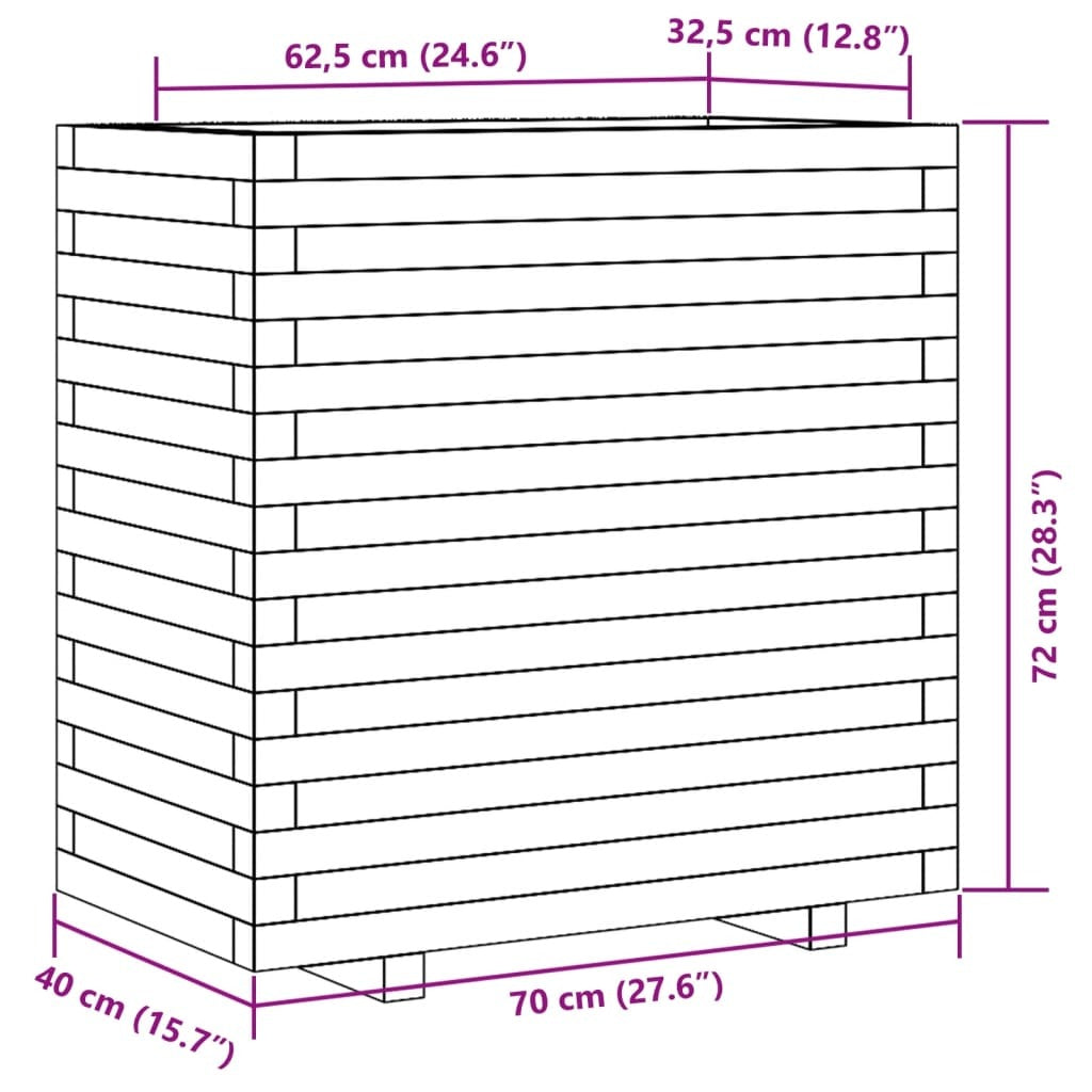Garden Planter 70x40x72 cm Solid Wood Pine