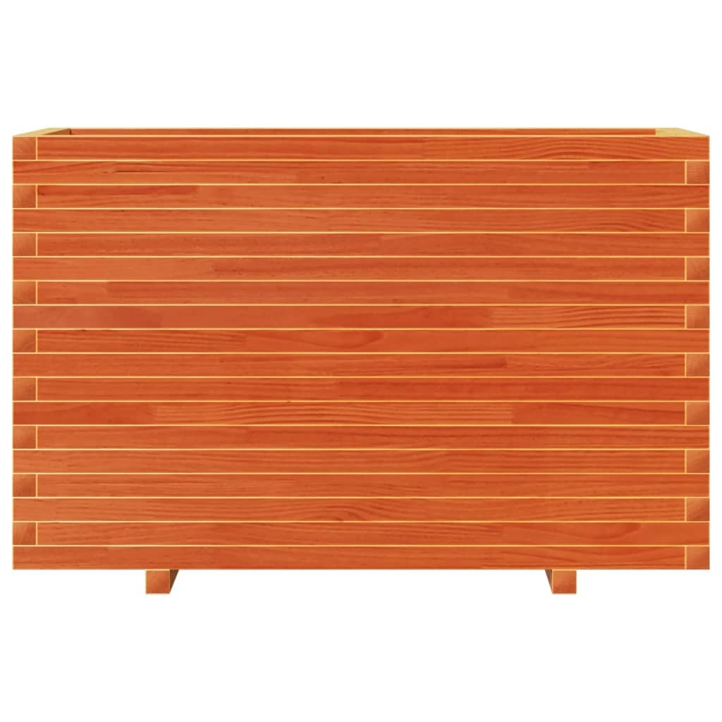 Garden Planter Wax Brown 110x40x72 cm Solid Wood Pine