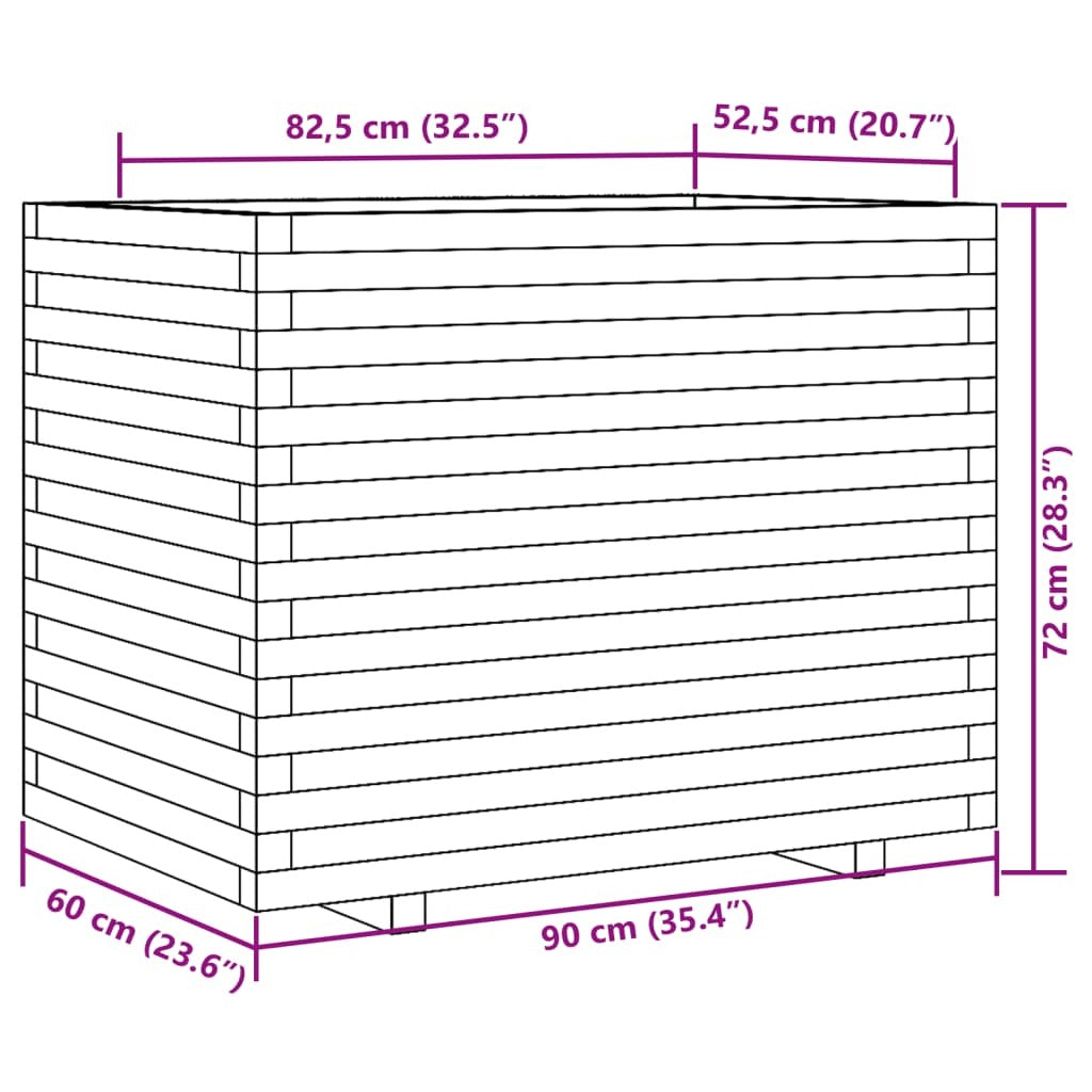 Garden Planter 90x60x72 cm Impregnated Wood Pine