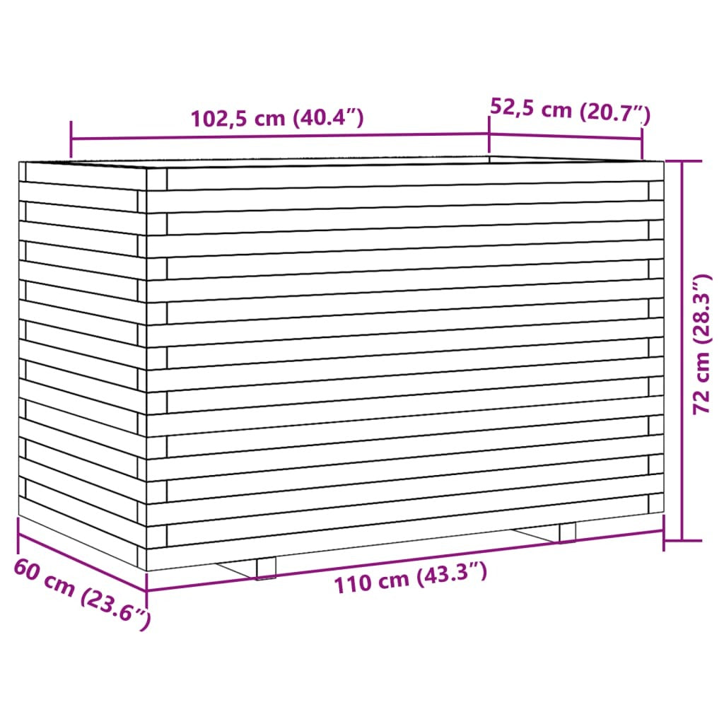 Garden Planter 110x60x72 cm Solid Wood Douglas