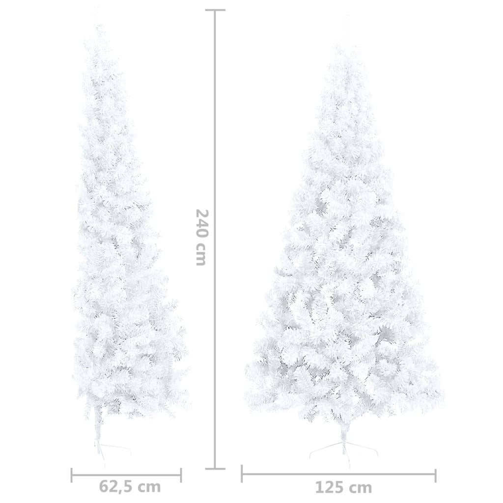 Artificial Half Christmas Tree with Stand White 240 cm PVC