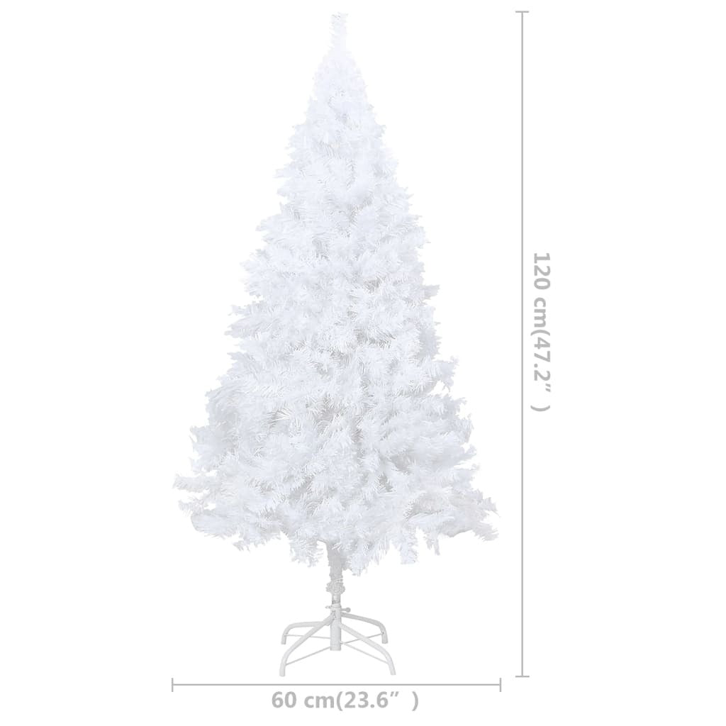 Artificial Christmas Tree with Thick Branches White 120 cm PVC
