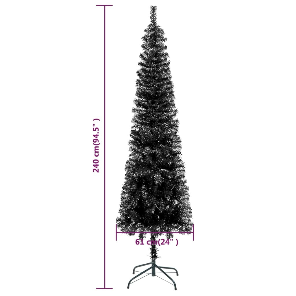 Slim Christmas Tree Black 240 cm