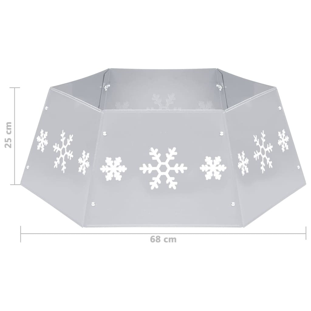 Christmas Tree Skirt Silver and White 68x25 cm