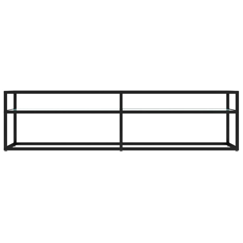TV Cabinet White Marble 160x40x40.5 cm Tempered Glass