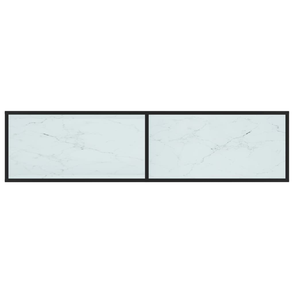 TV Cabinet White Marble 160x40x40.5 cm Tempered Glass