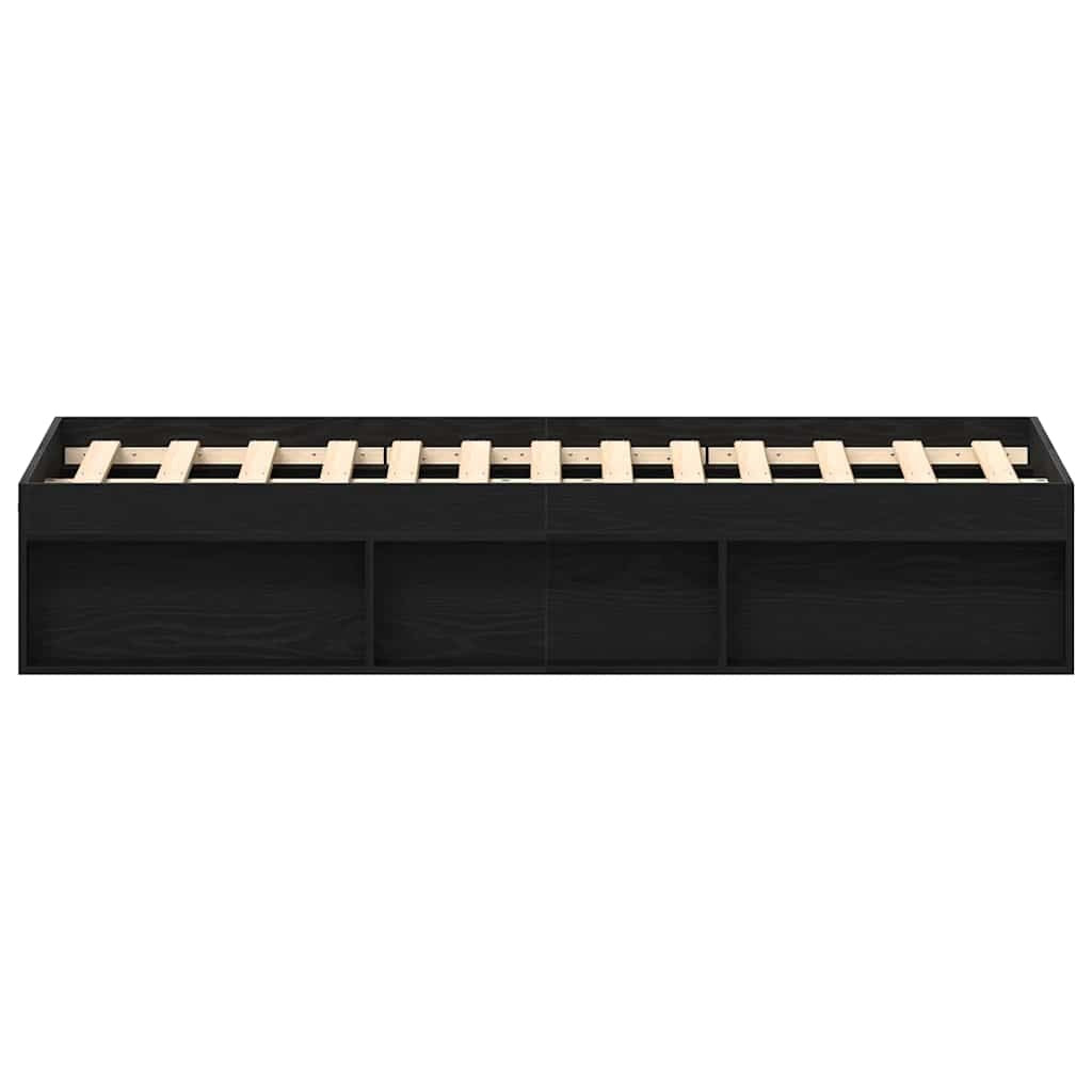 Bed Frame without Mattress Black Oak 140x190 cm Engineered Wood