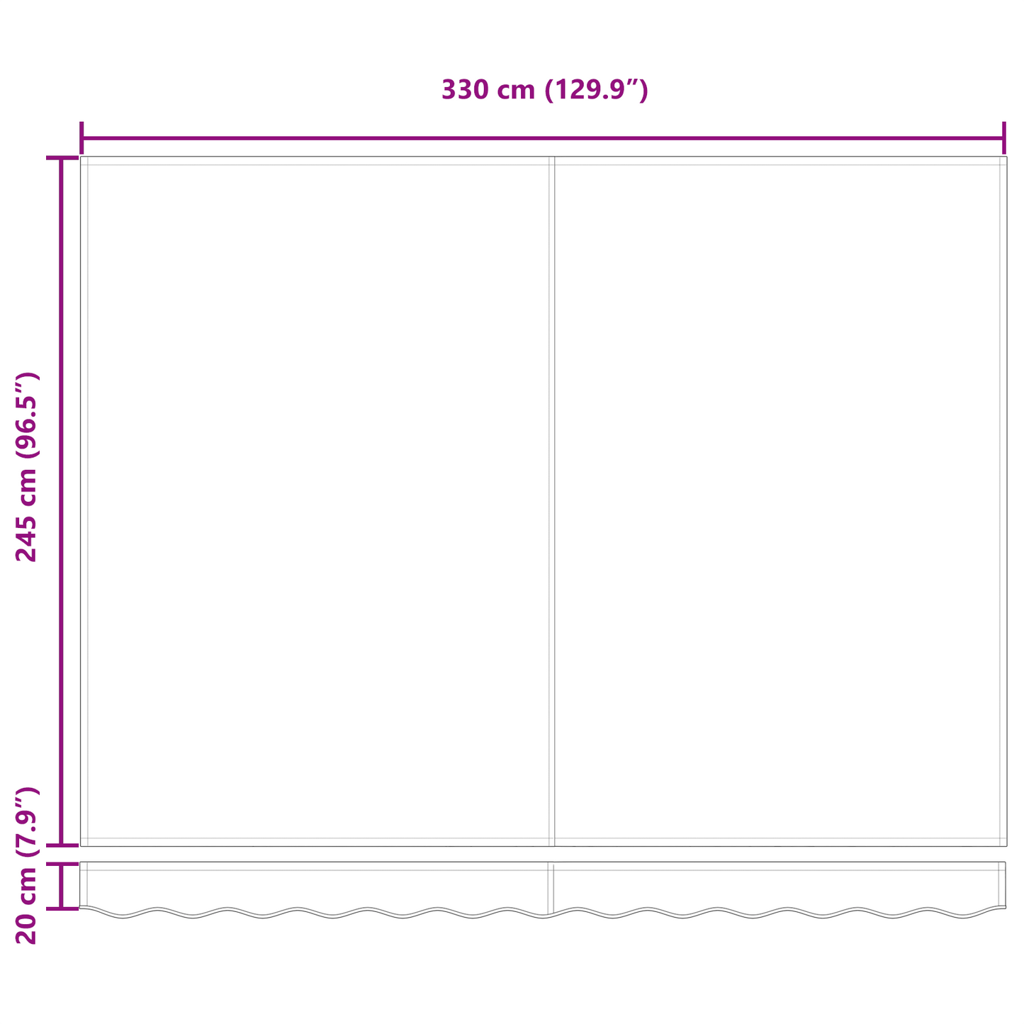 Retractable Awning Manual Multicolour 350 x 250 cm Fabric