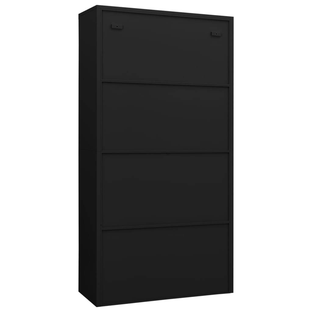 Locker Cabinet Black 90x40x180 cm Steel