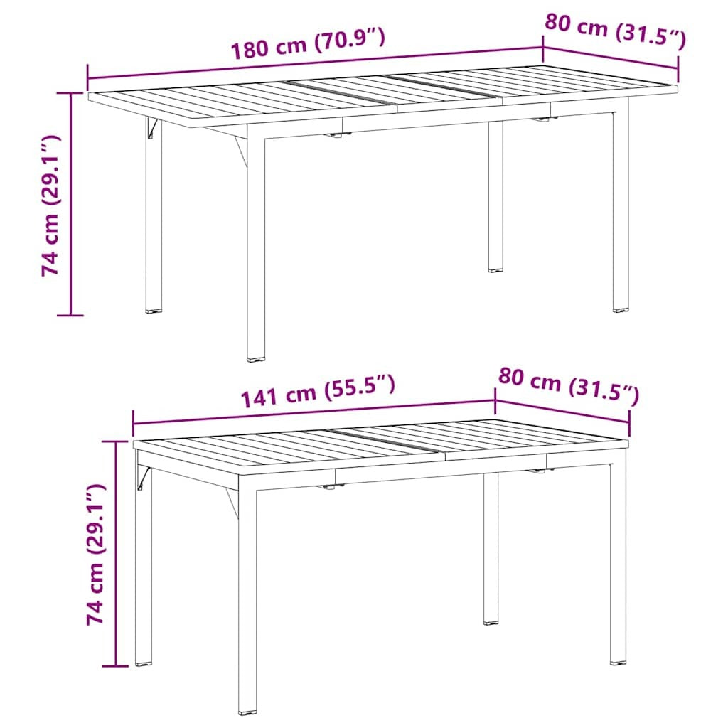Garden Dining Set 9 pcs Anthracite Steel and poly rattan