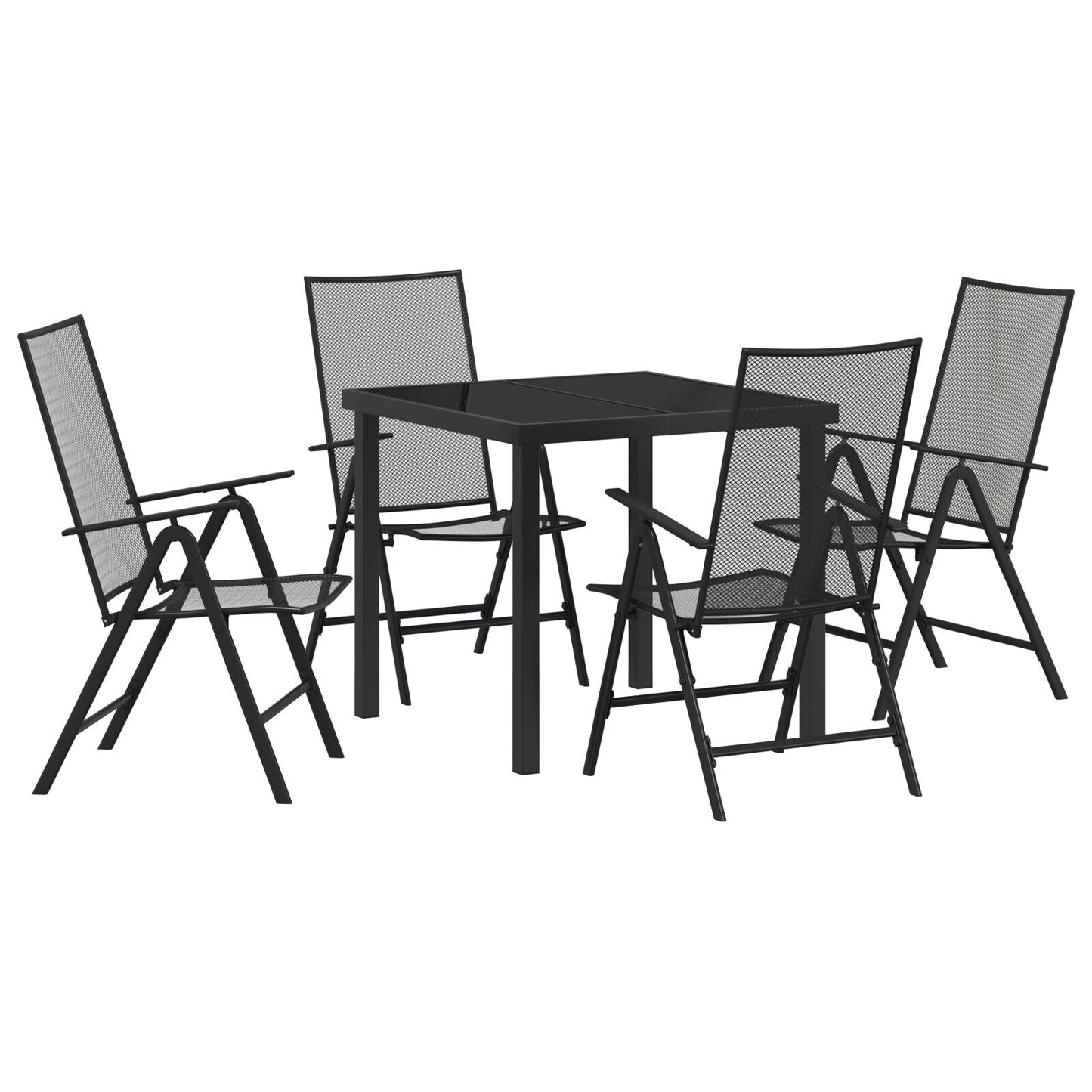 Garden Dining Set Folding 5 pcs Anthracite Steel